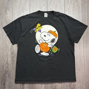 Vintage Snoopy Peanuts Halloween 1990s T Shirt XL Black Charlie Brown Rare